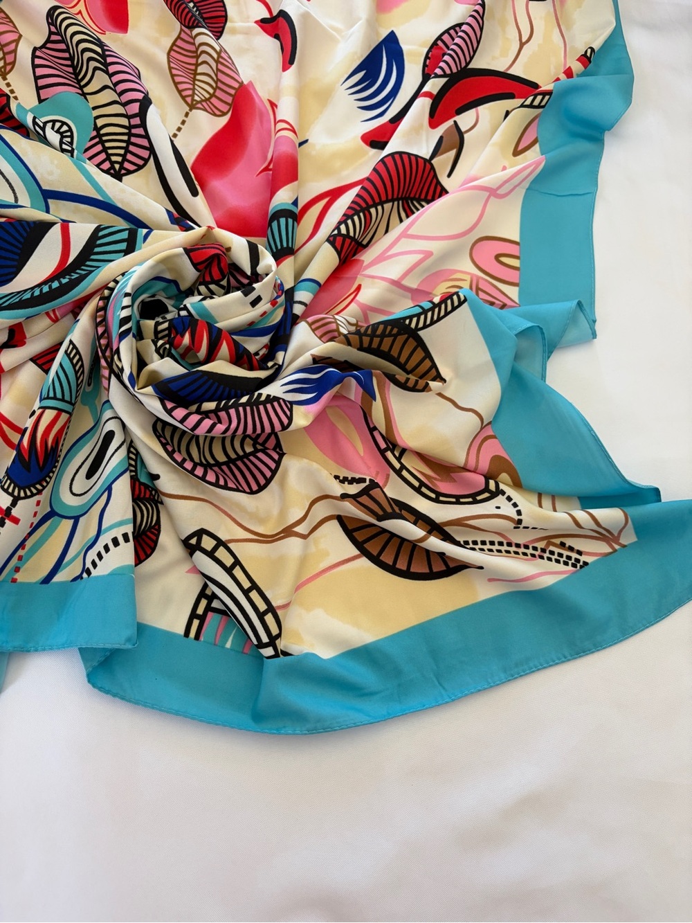 New Beach Wrap Scarf Shawl Dress Skirt Kimono Size XL 76x52 Floral Oversized
